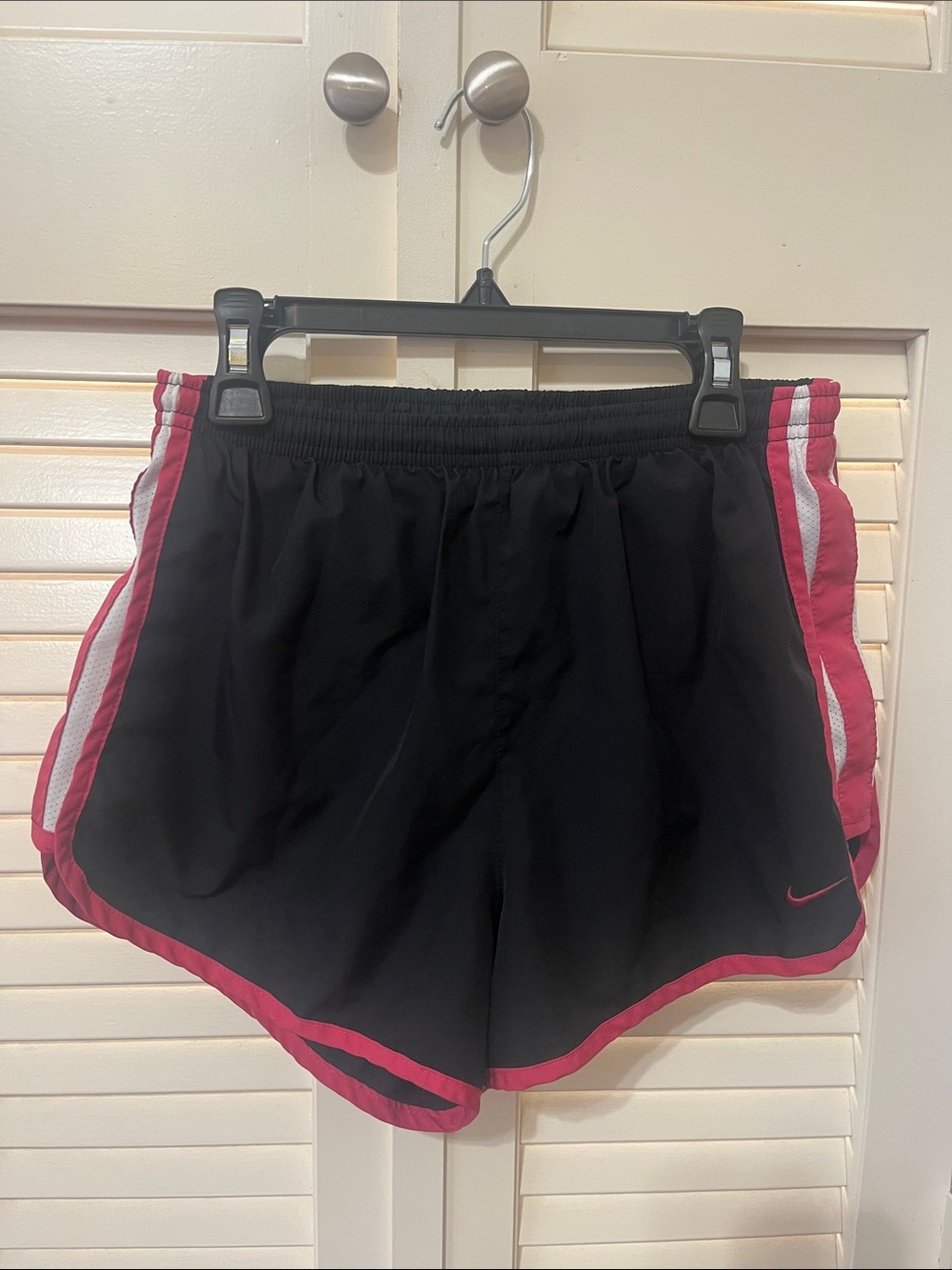Nike Women’s Black Athletic Shorts with Pink Accents